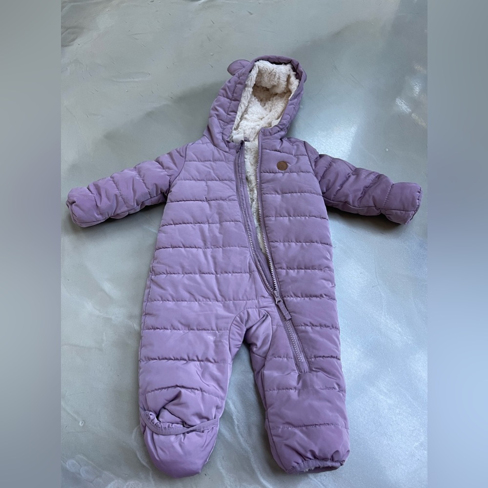Purple snowsuit